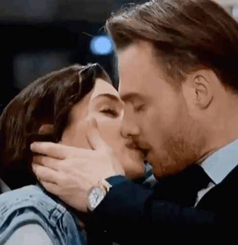 Flaming Hot Couple Kissing GIF