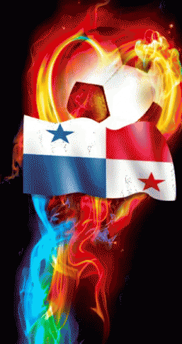 Flaming Soccer Ball With Flag Of Panama GIF