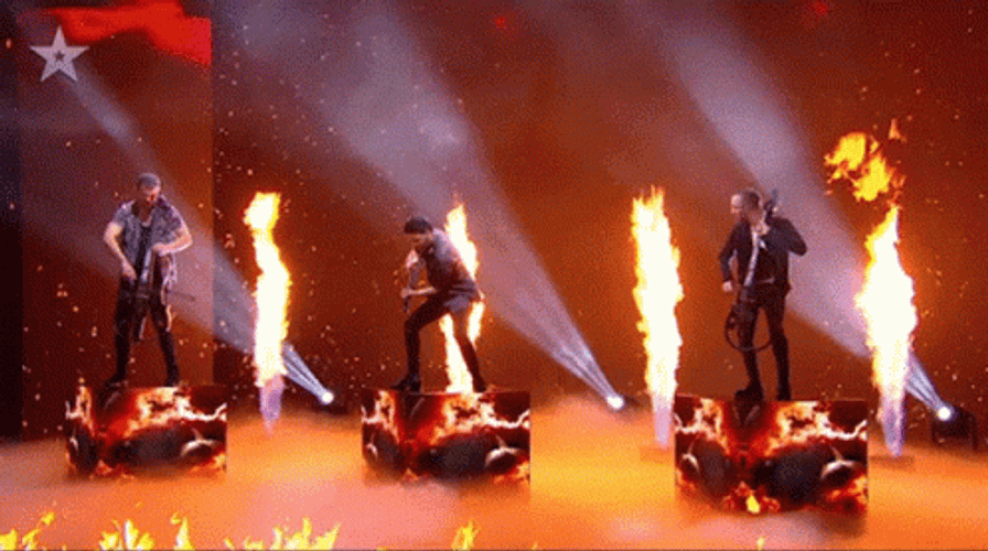 Flaming Worlds Smallest Violin Performance GIF