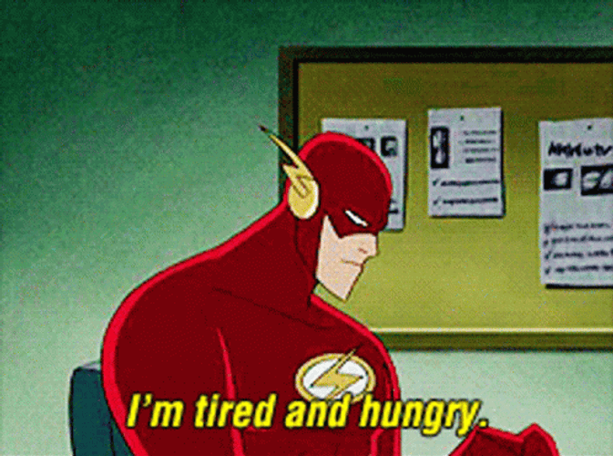 Flash I'm Tired And Hungry GIF
