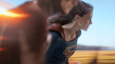 Flash Supergirl Running Yellow Lightning GIF