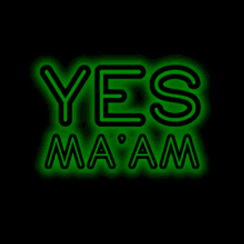 Flashing Green Yes Ma'am Digital Text GIF