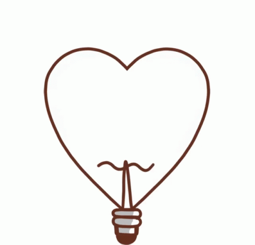 Flashing Heart Bulb Yellow Lightning GIF
