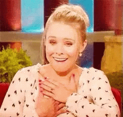 Kristen Bell Flattered Expression GIF