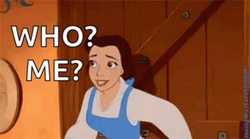 Belle Feeling Flattered Says Who? Me? GIF
