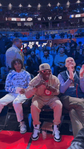 Flavor Flav In Celebrity Row At Nba Tournament GIF