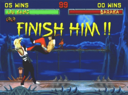 Flawless Victory Mortal Kombat Finish Him GIF