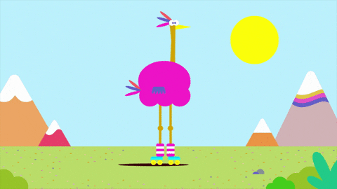 Flexible Ostrich Flexing Its Split Dance GIF