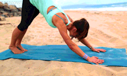 Flexible Yoga Exercise On Seashore GIF