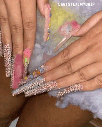 Flexing New Polished Nail GIF