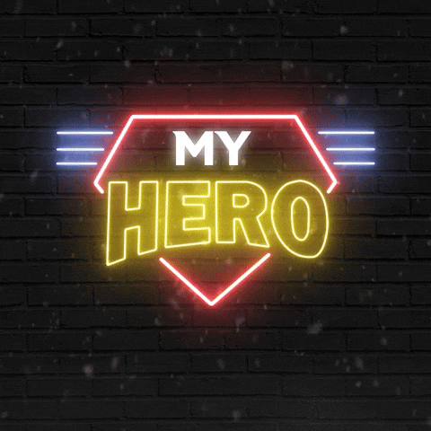Flickering My Hero Neon Sign GIF