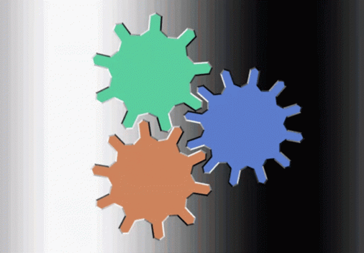 Flickering Spinning Gears Optical Illusions GIF