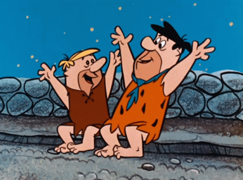 Flintstone And Barry Flintstone With Arms In Air GIF