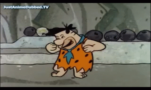 Flintstone Car Playing Bowling GIF