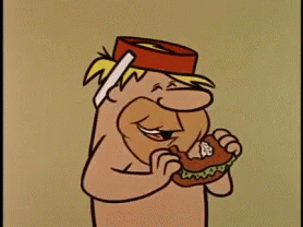 Flintstone Cartoon Barney Rubble Eating GIF