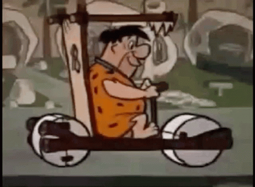 Flintstone Driving Car GIF