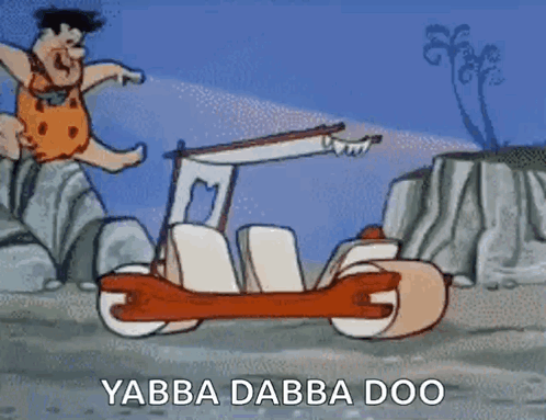 Flintstone Driving Car Yabba Dabba Doo GIF