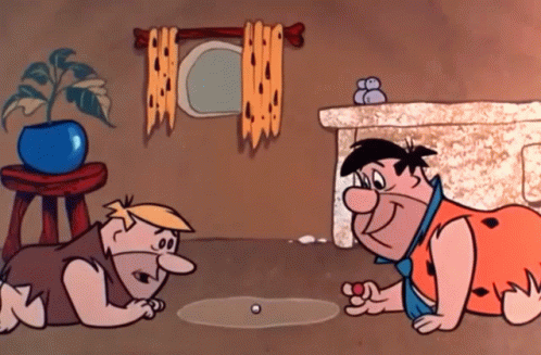 Flintstone Fred & Barney Marble Game GIF