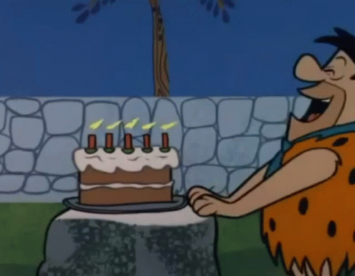 Flintstone Fred Candle Cake Blowing GIF