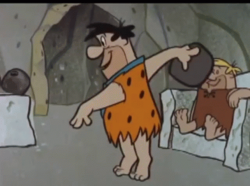 Flintstone Fred Cartoon Bowling GIF