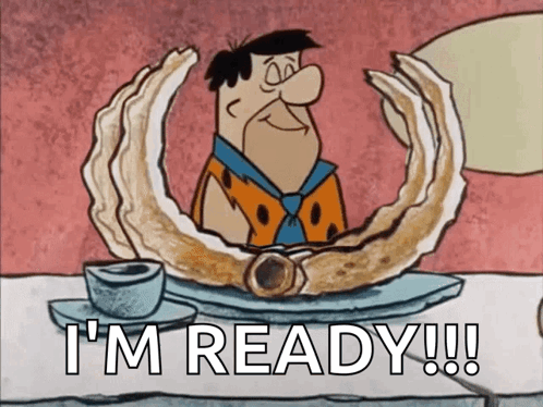 Flintstone Fred Cartoon Im Ready GIF