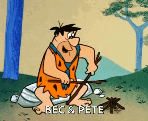 Flintstone Fred Cartoon Making Fire GIF