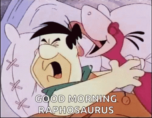Flintstone Fred Good Morning Raphosaurus GIF