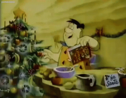 Flintstone Fred Preparing Breakfast Cartoon GIF