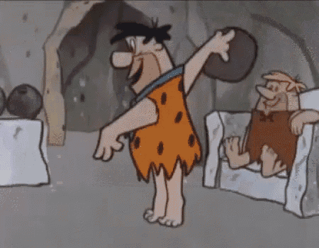 Flintstone Holding Large Rock GIF