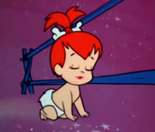 Flintstone Pebbles Cartoon Yawning & Sleepy GIF