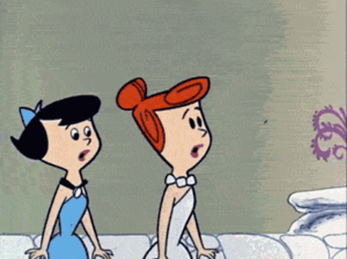Flintstone Wilma & Betty Shocked Fainted GIF