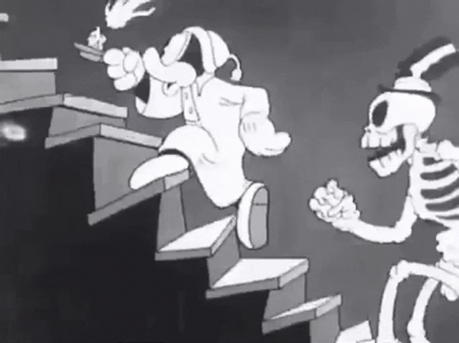 Flip The Frog Spooky Scary Skeletons GIF