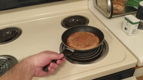 Flipping Pancake On Pan GIF