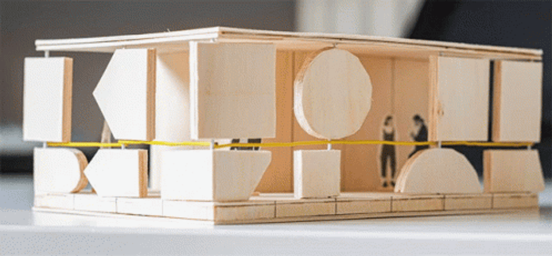 Flipping Wood Architecture Model GIF