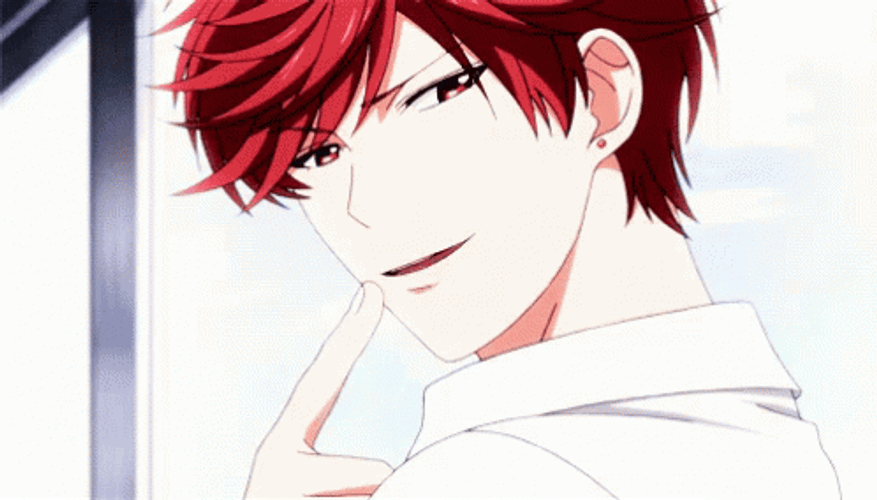 Flirt Red Hair Anime Sending Heart GIF
