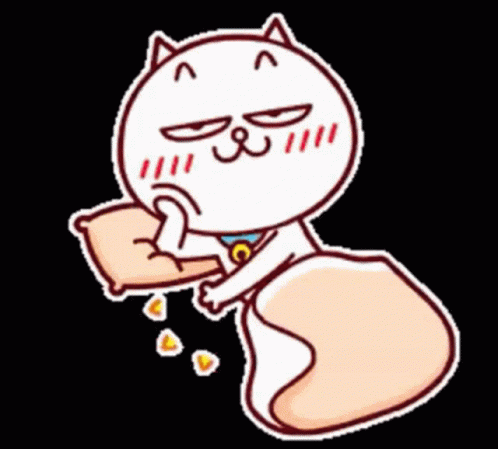 Flirty Cat Lay On Bed GIF