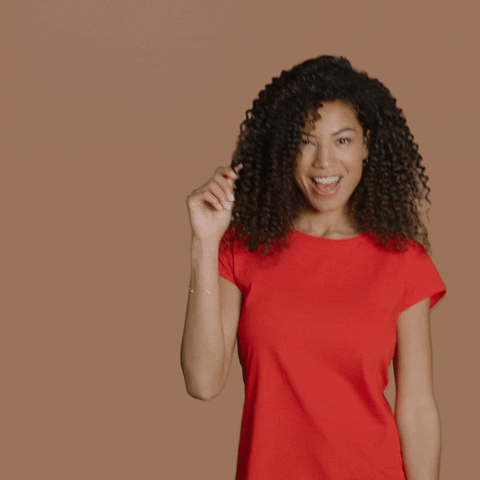 Flirty Curly Girl Winky Face GIF