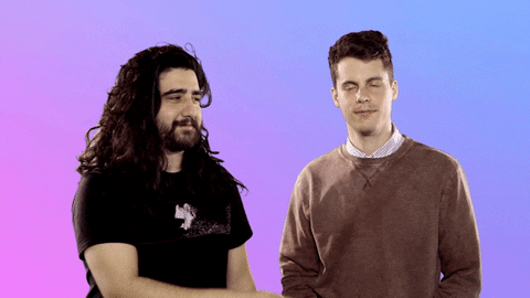 Flirty Guy Giving Timid Boops GIF