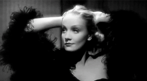 Flirty Marlene Dietrich Hair Up GIF