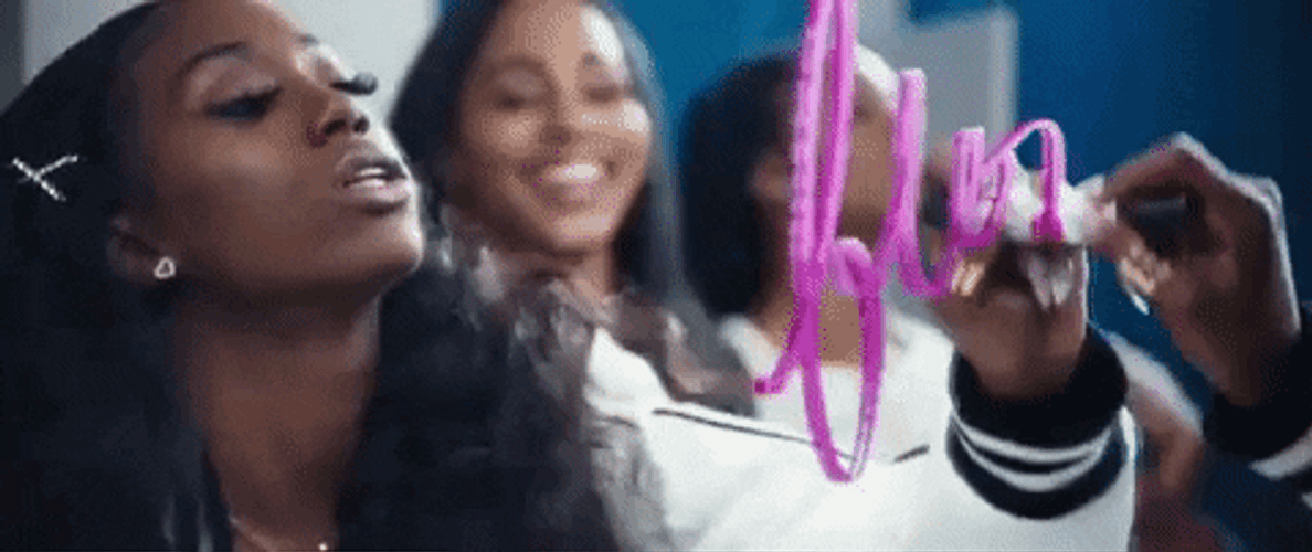 Flo Milli Writing In The Mirror GIF