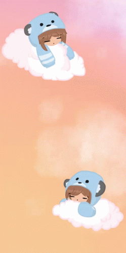 Cute Floating Twinkies On Cloud GIF