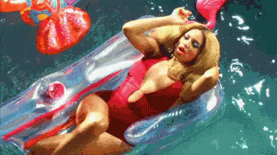 Beyonce Singing While Floating In Water GIF