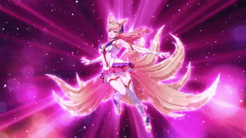 Floating And Dazzling Ahri Anime GIF