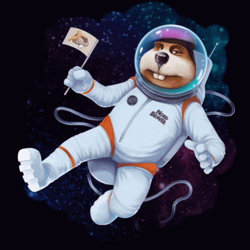 Floating Beaver In Space Suit GIF