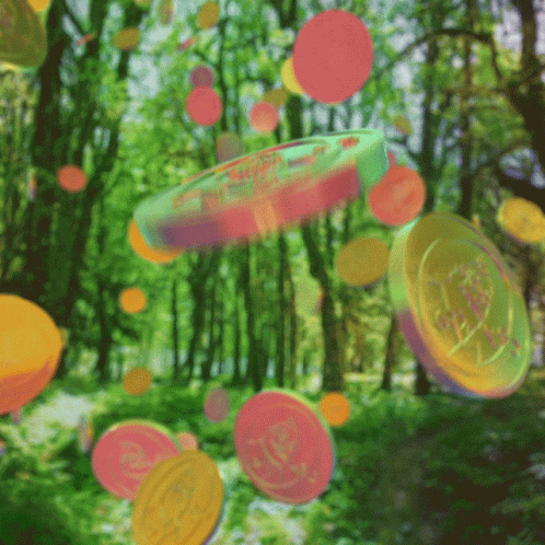 Floating Coins With SSS Text GIF