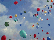 Floating Colorful Balloons Happy Heavenly Birthday GIF