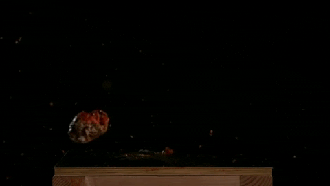 Floating Meatball Pieces Forming Into One GIF
