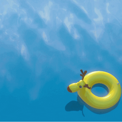 Floating Olaf In The Pool GIF