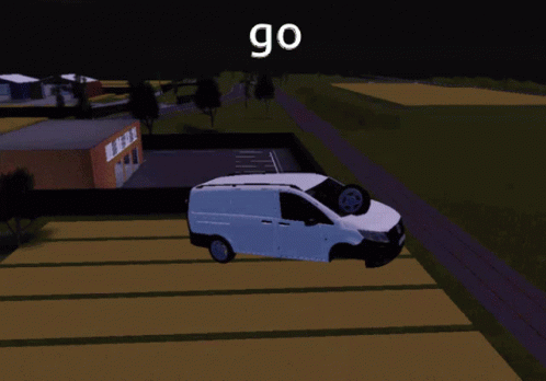 Floating Van Car Crash Meme GIF