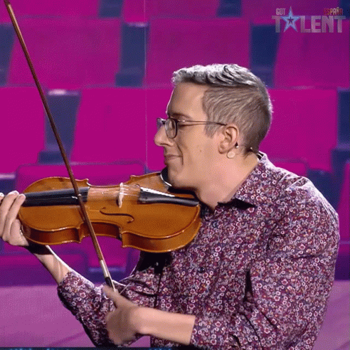 Floating Violin On Stage GIF